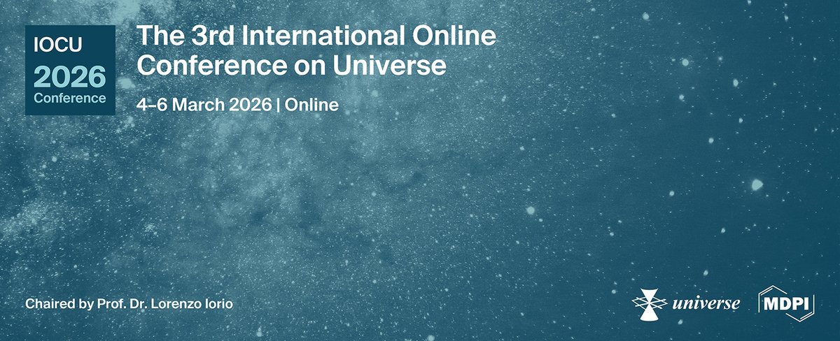 Universe_MDPI's tweet image. #IOCU2026
Submit your abstract NOW!!
🪐Don't miss the 3rd International Online Conference on Universe, from 4–6 March 2026.
The abstract submission deadline is 2 December 2025.
More details: sciforum.net/event/IOCU2026
#Universe #Conference #Astrophysics #Astronomy #Cosmology