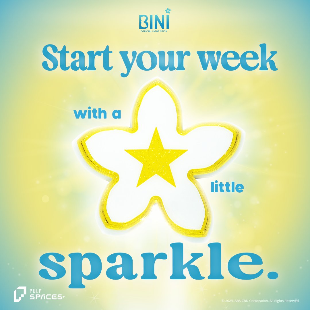 PULPSpaces's tweet image. Start your week with a little sparkle, BLOOMs!

Even the smallest light can uplift the day. Your bright energy will set the tone. ✨

#PULPSpacesXBINI #BINILightStick #BINI