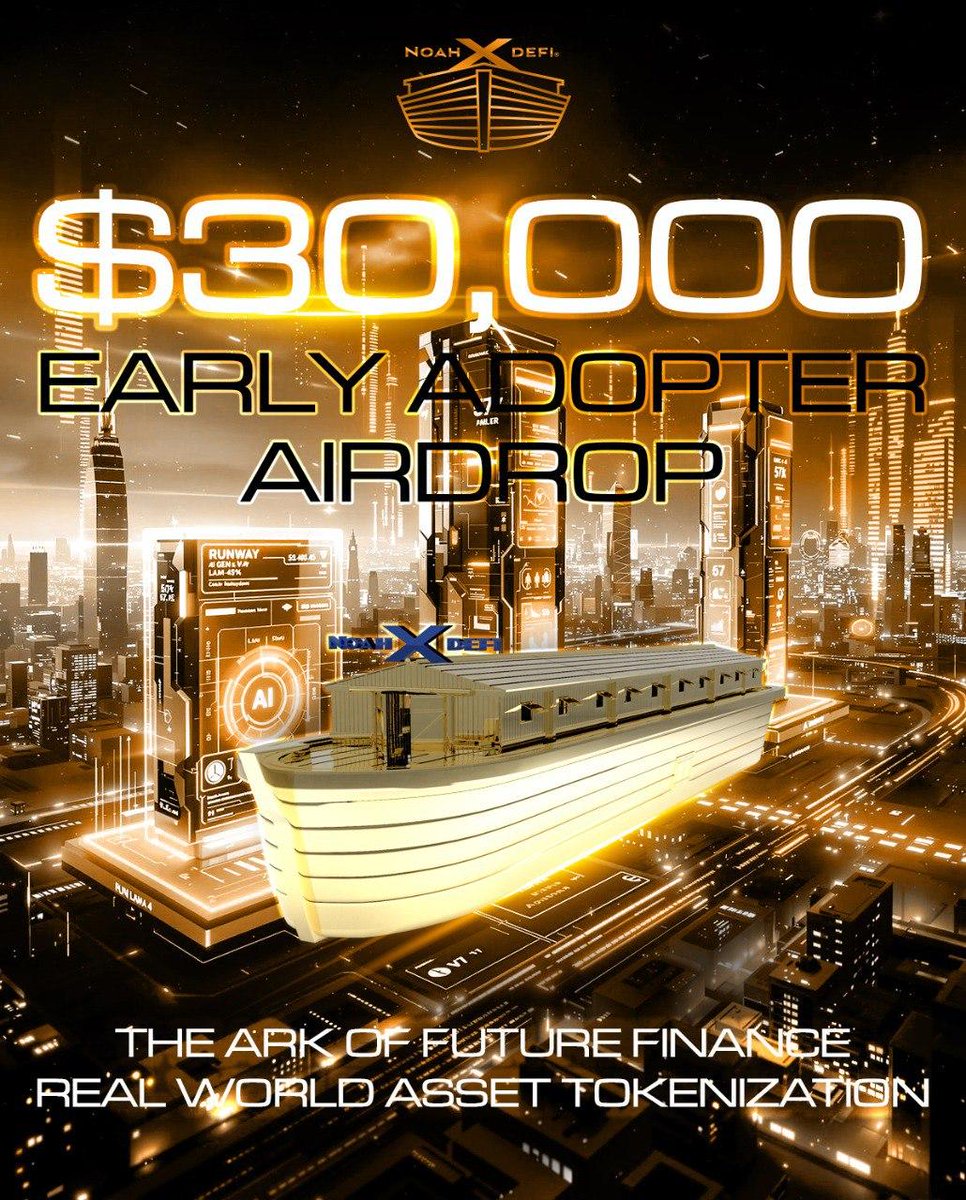 💧 NoahX Airdrop💧

📍 Audit

🏆 Task:        ➕ $10 worth of NOX for 2500 random participants each.

👨‍👩‍👧 Referral: ➕ $5000 worth of NOX for top 300 referrers.

🔛 Airdrop Link &amp; Information: t.me/AirdropStar/77…

#cryptocurrency #Airdrop #Bitcoin #NoahX #NOX #Airdropstario
