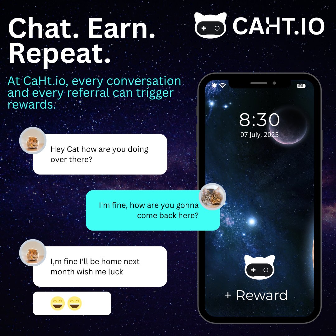 Chat. Earn. Repeat.

Every message you send.
Every friend you invite.
✨Earn rewards, grow with CaHt.io.
