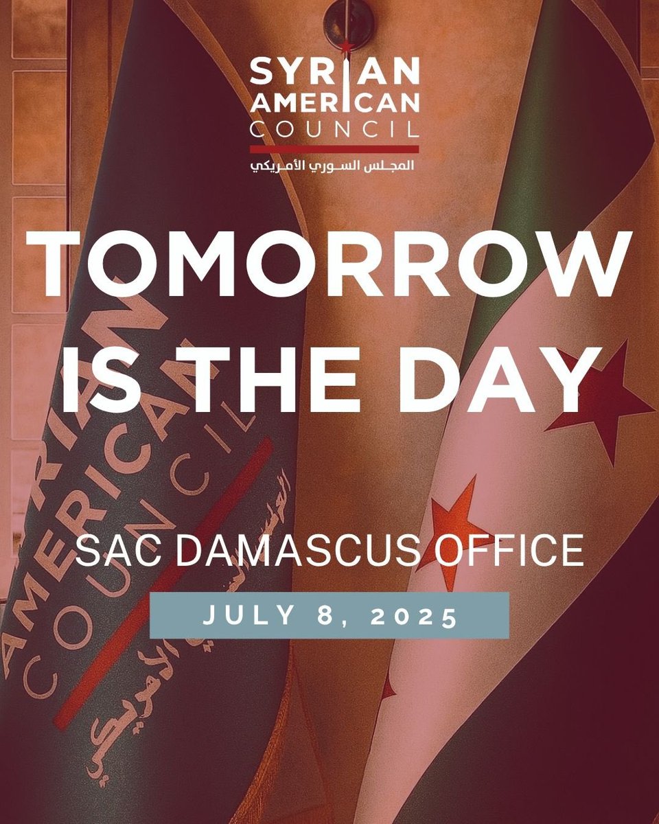 sa_council's tweet image. Tomorrow is the day!!! 🇸🇾✨
After months of vision, work, and unwavering commitment — the SAC Damascus Office officially opens tomorrow.
A homecoming rooted in purpose, resilience, and hope.
#SACinSyria #HomecomingWithPurpose