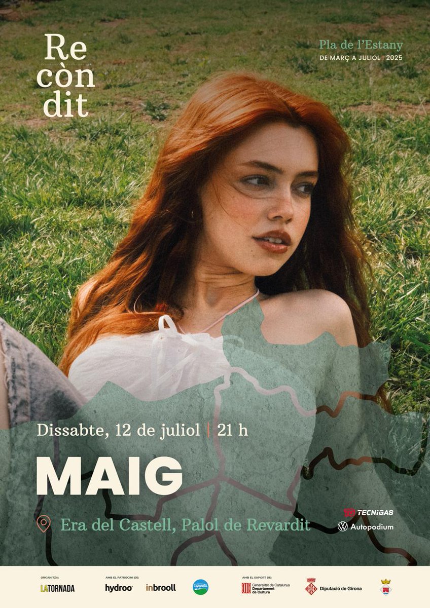 En el marc del cicle Recòndit 2025, l'Era del Castell de Palol de Revardit acollirà un concert de l'artista "Maig". 

🎶 Concert de "Maig"
📅 Dissabte, 12 de juliol de 2025
🕘 21 h
📍 Era del Castell, Palol de Revardit

🎟️ El concert és gratuït.