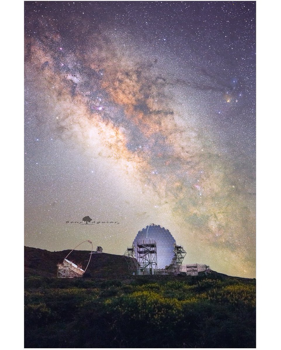 La Vía Láctea sobre los telescopios LST del observatorio del Roque de los Muchachos, Isla de la Palma. 

#lapalma #vialáctea #roquedelosmuchachos #cielosESA #milkyway