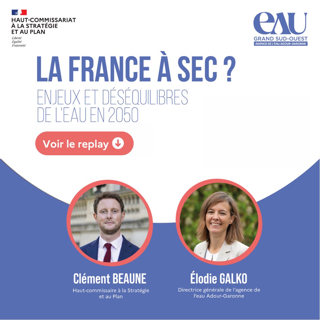 💧 L’eau en 2050 : un avenir sous tension ?

Le rapport présenté le 25 juin par <a href="/StrategiePlan/">Haut-commissariat à la Stratégie et au Plan</a> alerte sur de graves déséquilibres à venir : sécheresses, conflits d’usages...

📊 40 bassins analysés pour mieux anticiper.

🎥 Replay : youtu.be/JkVIpH9sS84