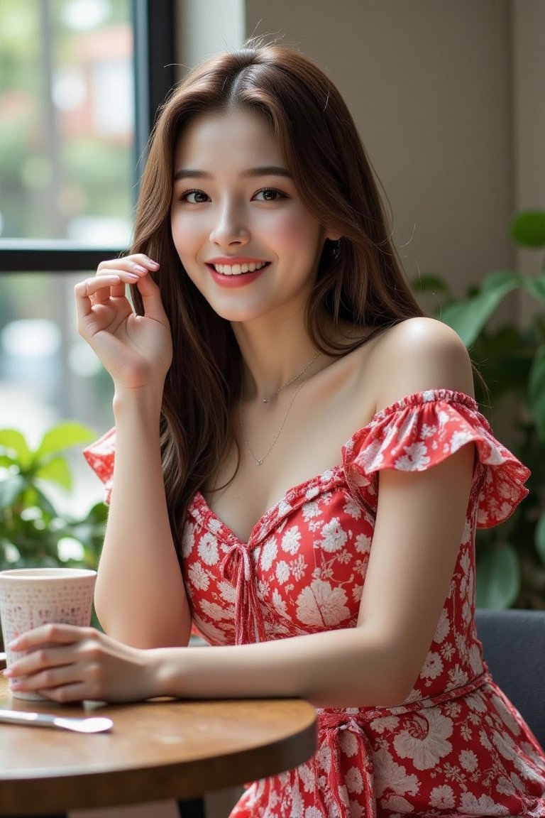 "Enjoying a cozy moment with a cup of coffee in my favorite floral dress! ☕🌸"

QT Coffee ☕☕