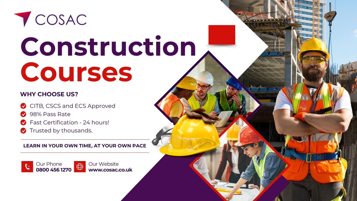 Skip the cold classroom.

✅ 100% online construction courses
🎯 98% pass rate
⚡ Cert in 24h
📅 Learn anytime, from anywhere

No commute. No bad coffee. Just career goals.

👉 cosac.co.uk

#CSCSCard #CSCSGreenCard #SSSTS #CITB #CSCS #ECS #Construction #builder
