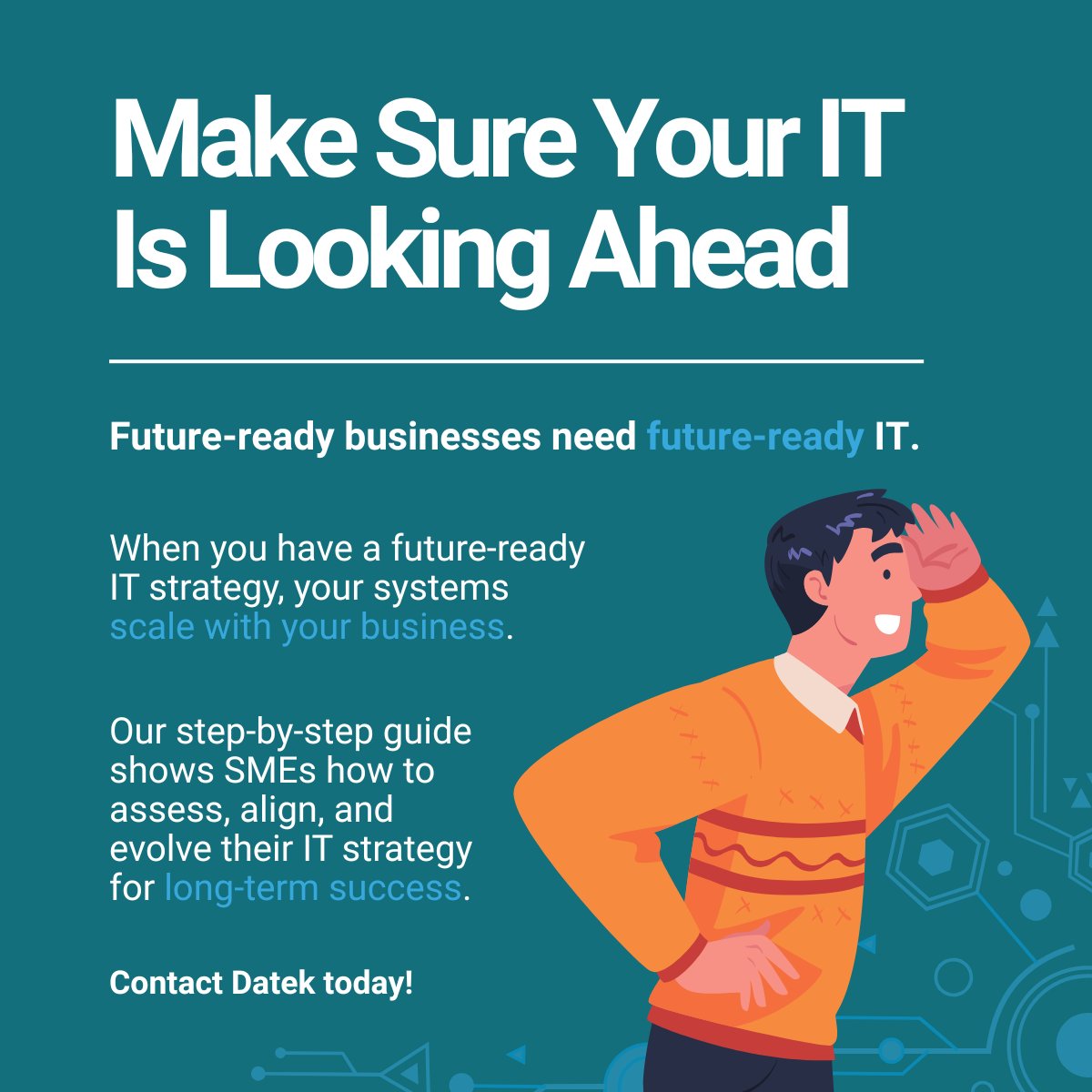 DatekSolutions's tweet image. Is your IT holding you back or helping you grow?

A future-ready IT strategy ensures your systems scale with your business.

Discover our practical guide just for SMEs: visit-our.link/EP9Ru4A

#ITStrategy #SME #ScalableITSolutions #ITSupport