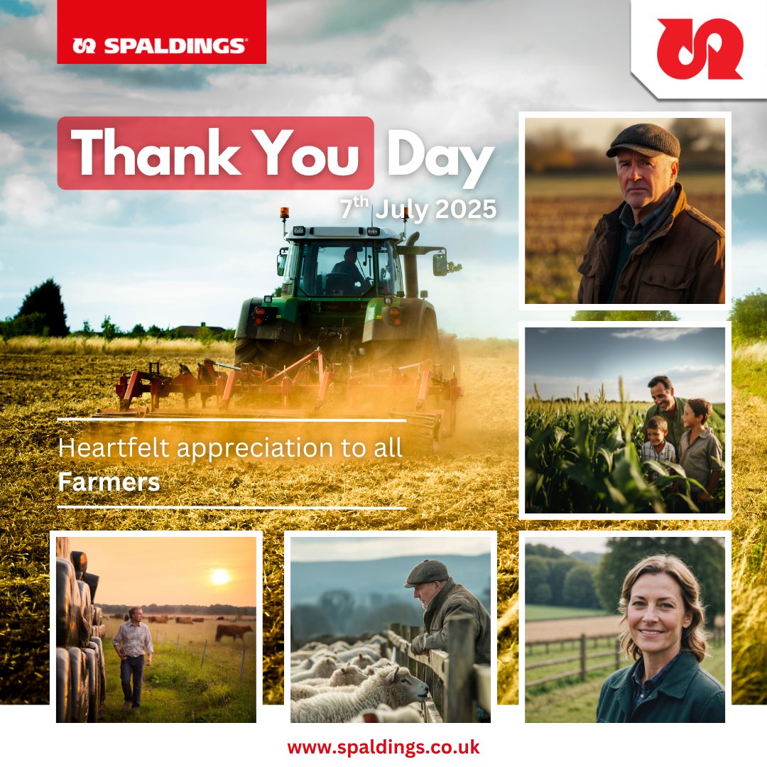 Spaldings's tweet image. Thank You!
On World Thank You Day, Spaldings extends heartfelt gratitude to all the farmers across the UK and Ireland. Your dedication ensures we enjoy the privilege of locally grown food. Thank you for your hard work!
#ThankYouDay #SupportLocalFarmers #AgricultureUK #FarmingUK