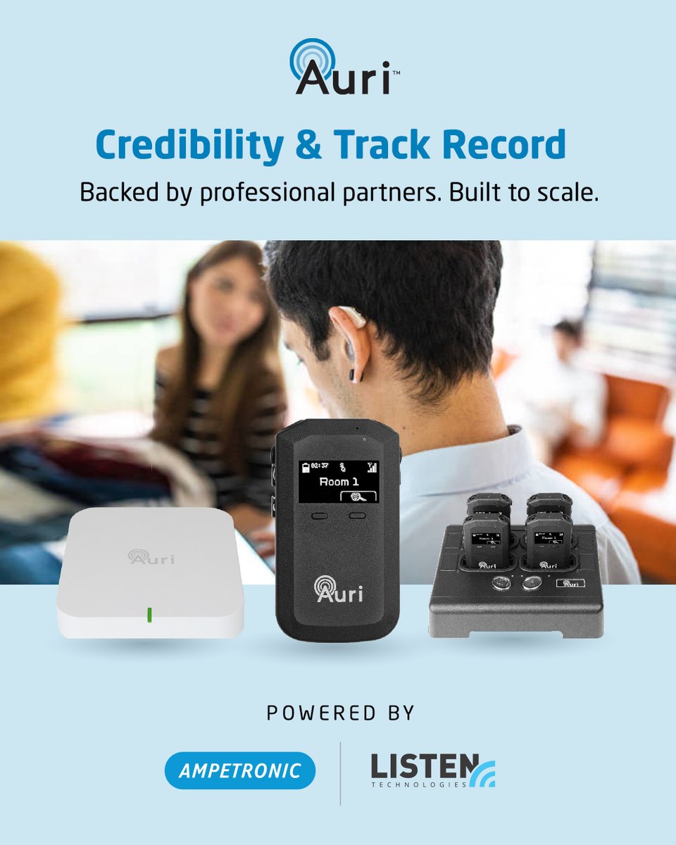 Auri™ delivers more than innovation it brings proven credibility, trusted partnerships, and scalable impact.
Built for public spaces. Backed by Ampetronic | Listen Technologies.
ampetronic.com/auri/

#Auracast #Auri #AssistiveListening #AuriAudio #InclusiveDesign #AudioForAll