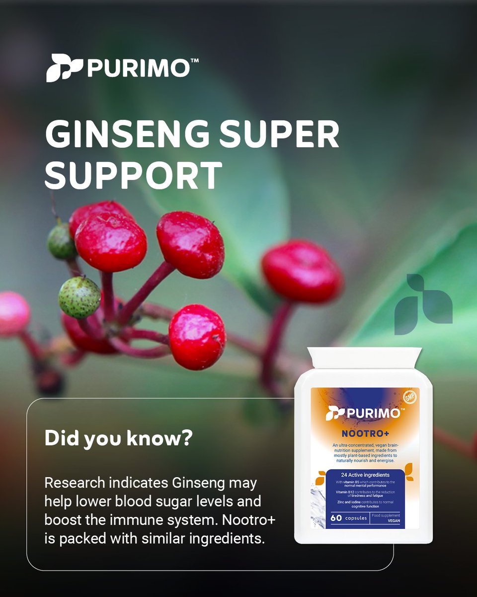 PurimoSupps's tweet image. Did you know? Research indicates that Ginseng may help lower blood sugar levels and boost the immune system. Nootro+ is packed full of similar ingredients.

purimosupplements.com/product/nootro…

#Ginseng #Nootropics #CognitiveBiohacking #BiohackingLife