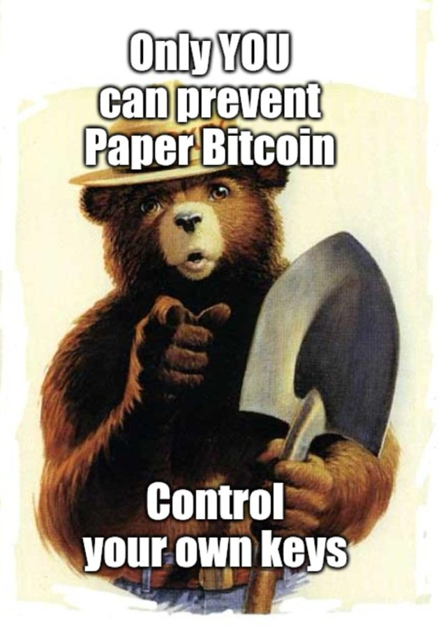 The only way you can ever be 100% sure you're not holding paper #Bitcoin is to take full self-custody 🔐