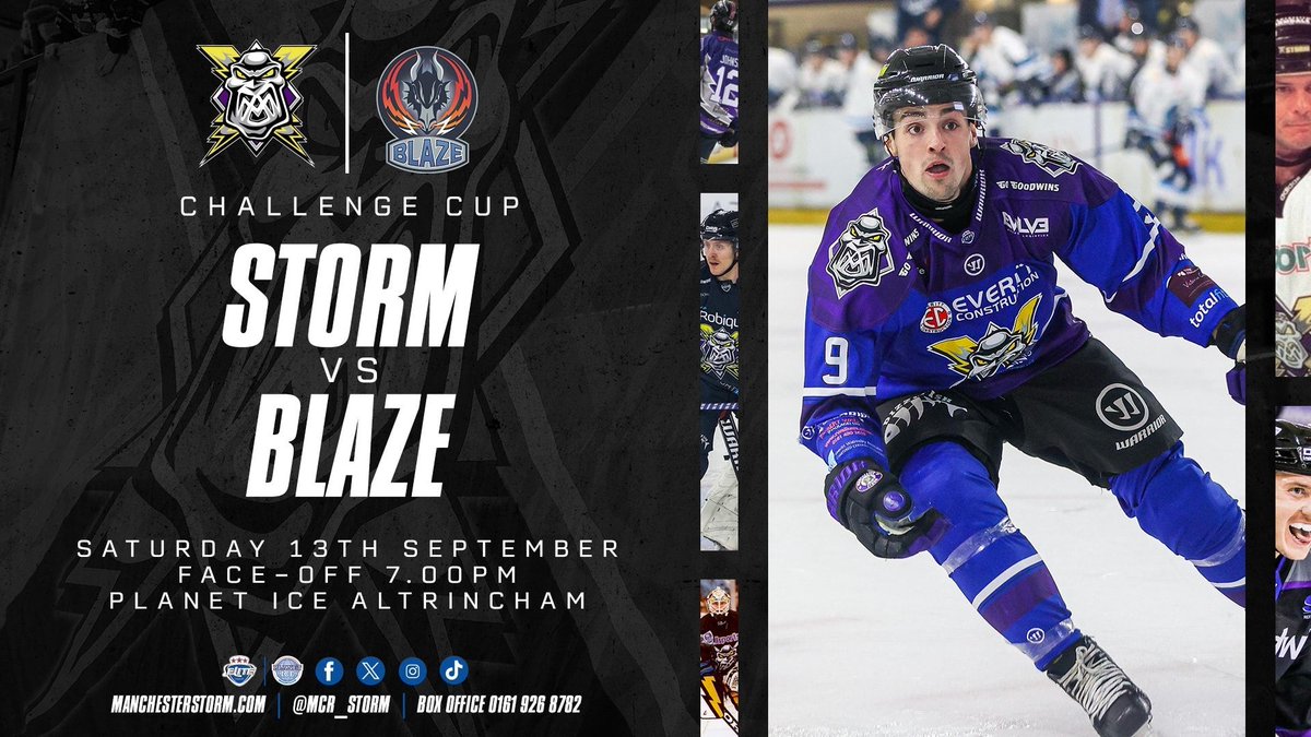 ⛈️ OUR HOME OPENER IS SET

Your Everitt Construction Manchester Storm begin the 25/26 season at the Storm Shelter on Saturday 13th September, facing off against the Coventry Blaze at 7PM.

A new season. A fresh start. A new era under Coach Critch. It’s almost time…

The build-up