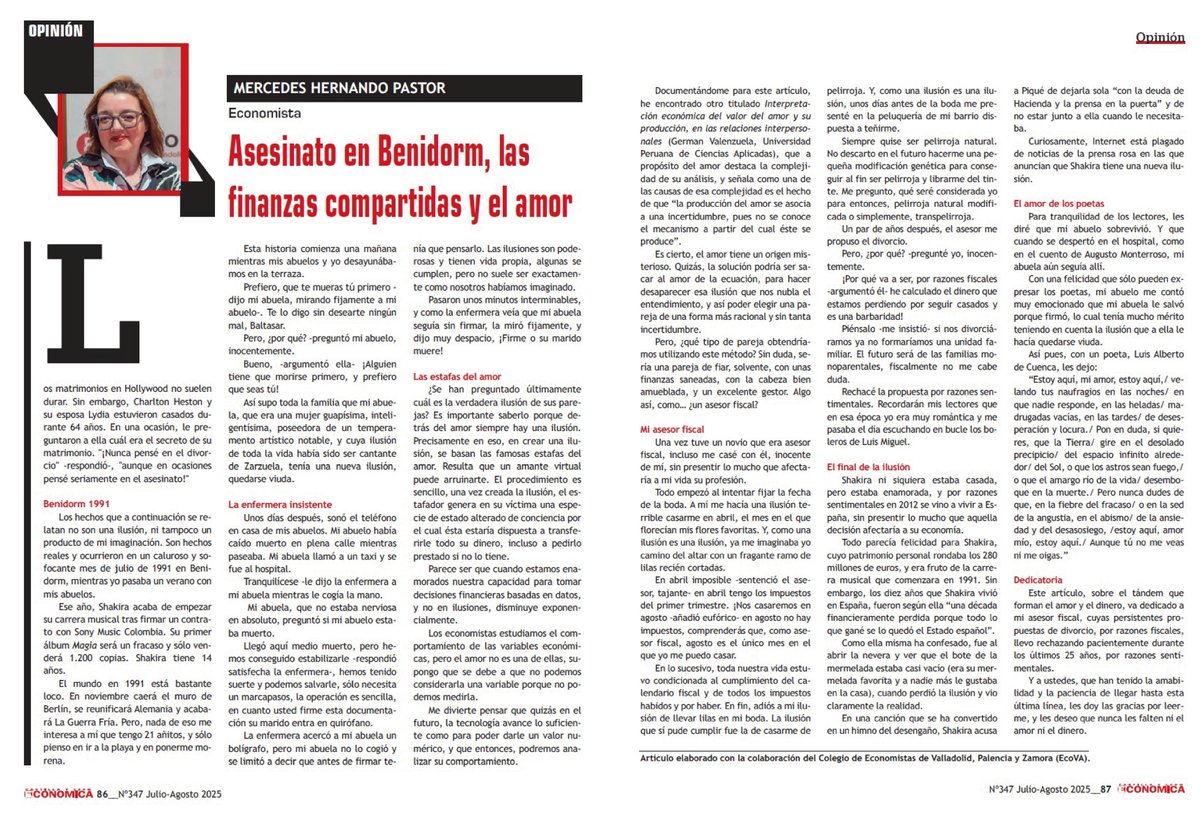 👉 Artículo de la economista Mercedes Hernando Pastor &lt;&lt; Asesinato en Benidorm, las finanzas compartidas y el amor .&gt;&gt; para <a href="/cyleconomica/">CyL Económica</a>