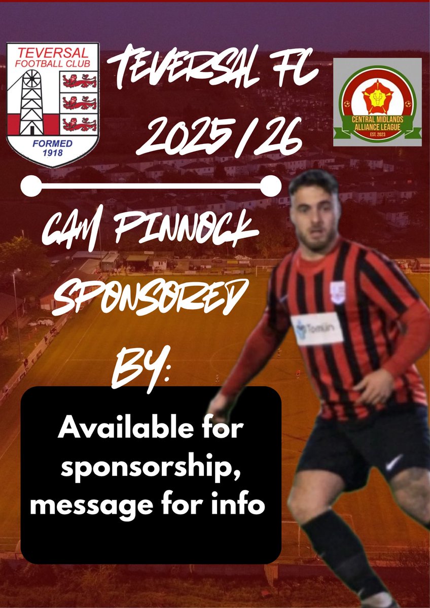 TeversalFC (@teversalfc) on Twitter photo ๐จ ๐๐โ๐ฆ ๐๐๐๐!
Weโre delighted to announce the return of Teversal legend Cam Pinnock! ๐
A long-time servant of the club, Cam returns from a spell away to be part of the exciting new project. A top talentโheโs chosen us over other clubs.
Welcome home, Cam ๐ดโช #upthetevie ๐จ ๐๐โ๐ฆ ๐๐๐๐!
Weโre delighted to announce the return of Teversal legend Cam Pinnock! ๐
A long-time servant of the club, Cam returns from a spell away to be part of the exciting new project. A top talentโheโs chosen us over other clubs.
Welcome home, Cam ๐ดโช #upthetevie