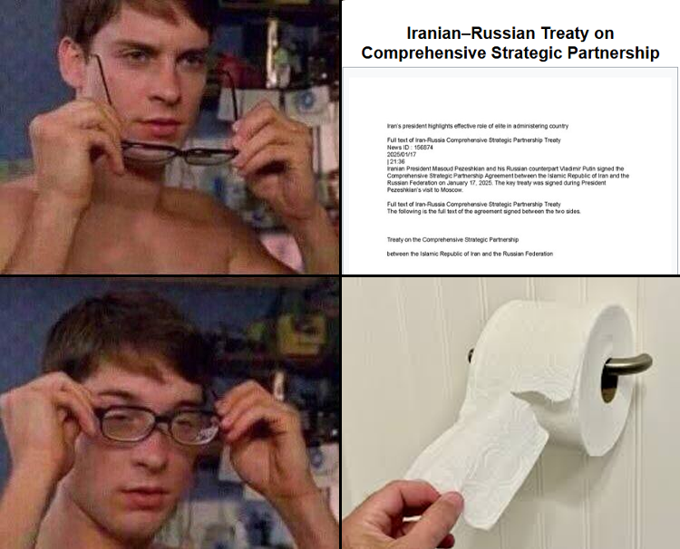 Red_Alert_Info's tweet photo. Not worth the paper it was printed on. #NAFO #Iran #Russia #Putin #Meme #RussiaIsATerroristState https://t.co/LIt1Nwd0Zw