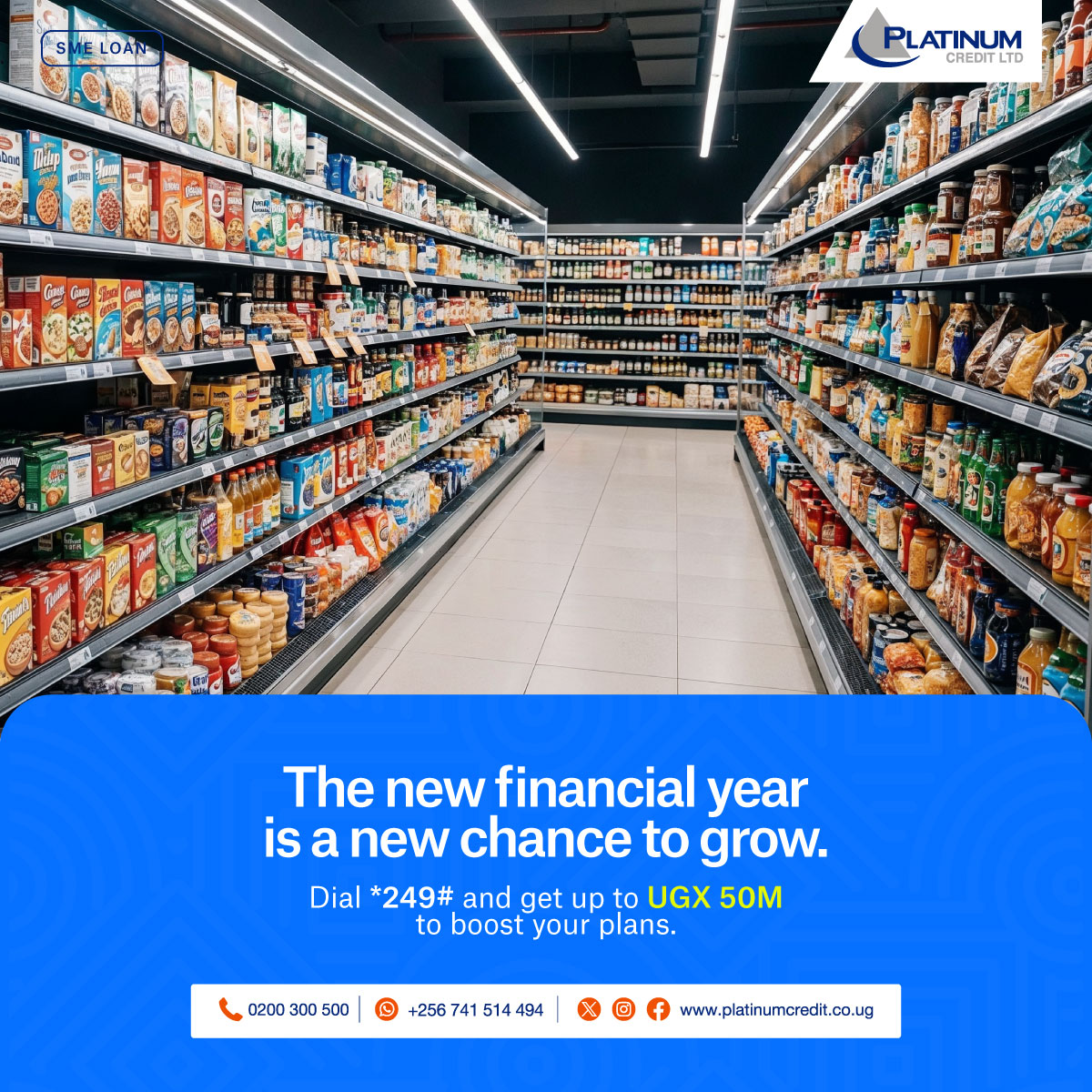 July marks the start of a new financial year. Whether you’re
planning to expand your business, manage expenses, or invest in opportunities, Platinum Credit is here to help you make this year your most successful yet.

Dial *249# and get up to UGX 50M to kickstart your plans.

For