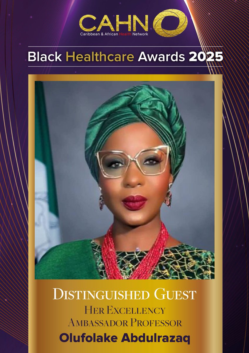 Caribbean & African Health Network (@cahn_uk) on Twitter photo #๐๐น๐ฎ๐ฐ๐ธ๐๐ฒ๐ฎ๐น๐๐ต๐ฐ๐ฎ๐ฟ๐ฒ๐๐๐ฎ๐ฟ๐ฑ๐ just became unmissable.
๐๐ฒ๐ฟ ๐๐
๐ฐ๐ฒ๐น๐น๐ฒ๐ป๐ฐ๐ ๐๐บ๐ฏ๐ฎ๐๐๐ฎ๐ฑ๐ผ๐ฟ ๐ฃ๐ฟ๐ผ๐ณ๐ฒ๐๐๐ผ๐ฟ ๐ข๐น๐๐ณ๐ผ๐น๐ฎ๐ธ๐ฒ ๐๐ฏ๐ฑ๐๐น๐ฟ๐ฎ๐๐ฎ๐พ (<a href="/firstladykwara/">Kwara State First Lady</a>) -First Lady of Kwara State, Founder Ajike People Support Center and Chairperson #๐๐น๐ฎ๐ฐ๐ธ๐๐ฒ๐ฎ๐น๐๐ต๐ฐ๐ฎ๐ฟ๐ฒ๐๐๐ฎ๐ฟ๐ฑ๐ just became unmissable.
๐๐ฒ๐ฟ ๐๐
๐ฐ๐ฒ๐น๐น๐ฒ๐ป๐ฐ๐ ๐๐บ๐ฏ๐ฎ๐๐๐ฎ๐ฑ๐ผ๐ฟ ๐ฃ๐ฟ๐ผ๐ณ๐ฒ๐๐๐ผ๐ฟ ๐ข๐น๐๐ณ๐ผ๐น๐ฎ๐ธ๐ฒ ๐๐ฏ๐ฑ๐๐น๐ฟ๐ฎ๐๐ฎ๐พ (<a href="/firstladykwara/">Kwara State First Lady</a>) -First Lady of Kwara State, Founder Ajike People Support Center and Chairperson
