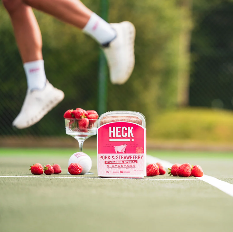 Sausage ace: HECK!'s strawberry sausage for Wimbledon back by popular demand - A GREAT RETURN! heckfood.co.uk <a href="/HeckFood/">HECK!</a>  ... now live @ intouchrugby.com ! #wimbledon #sausages #ad #heck