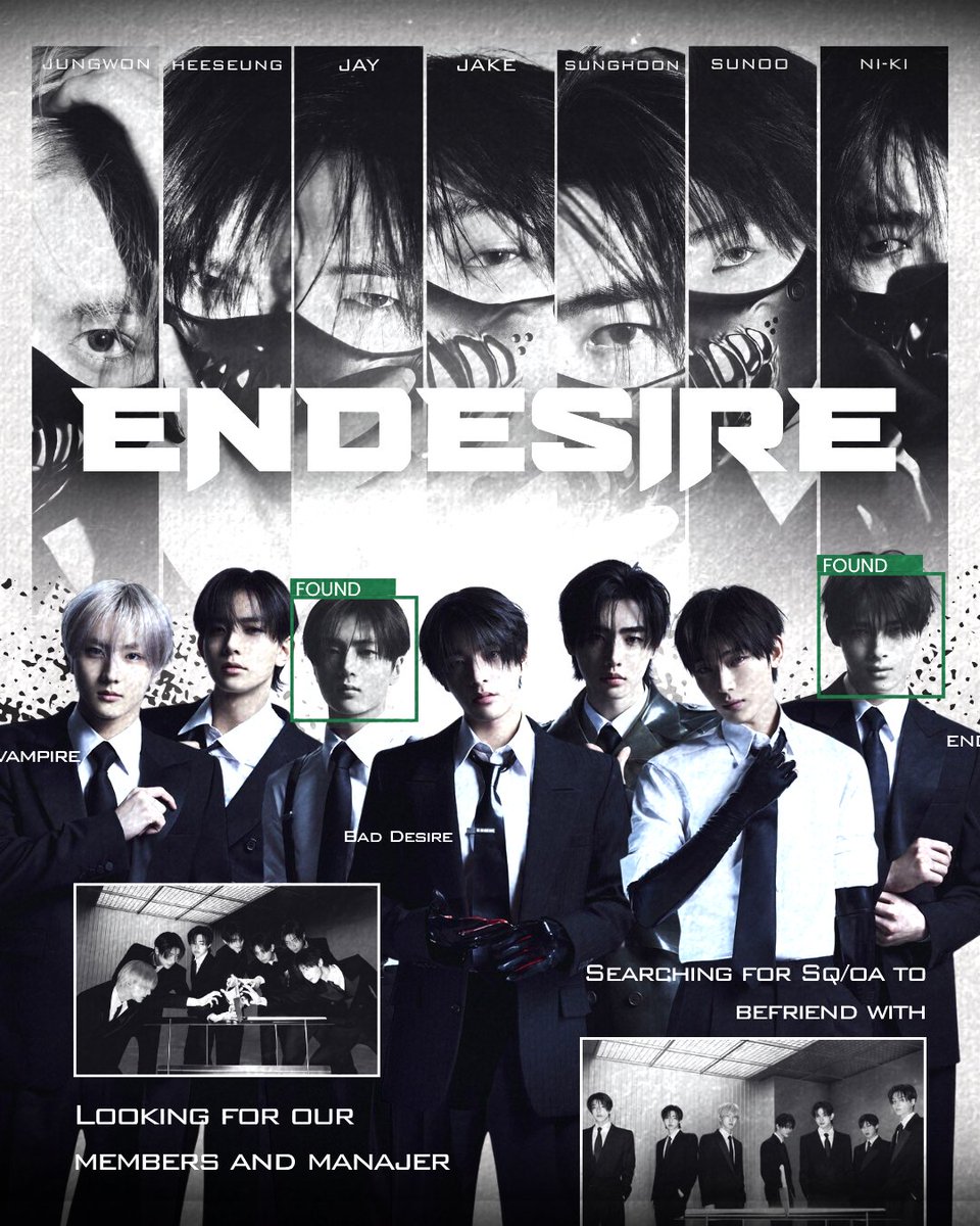 RT ARE APPRECIATED!

»  𝙀𝙉DESIRE is looking for members and a dedicated manager to complete and bring more energy into our space. Let's create something meaningful together. If you feel suitable, go reply!

Also, we looking for other SQ and OAs to be friend with. Would you? «