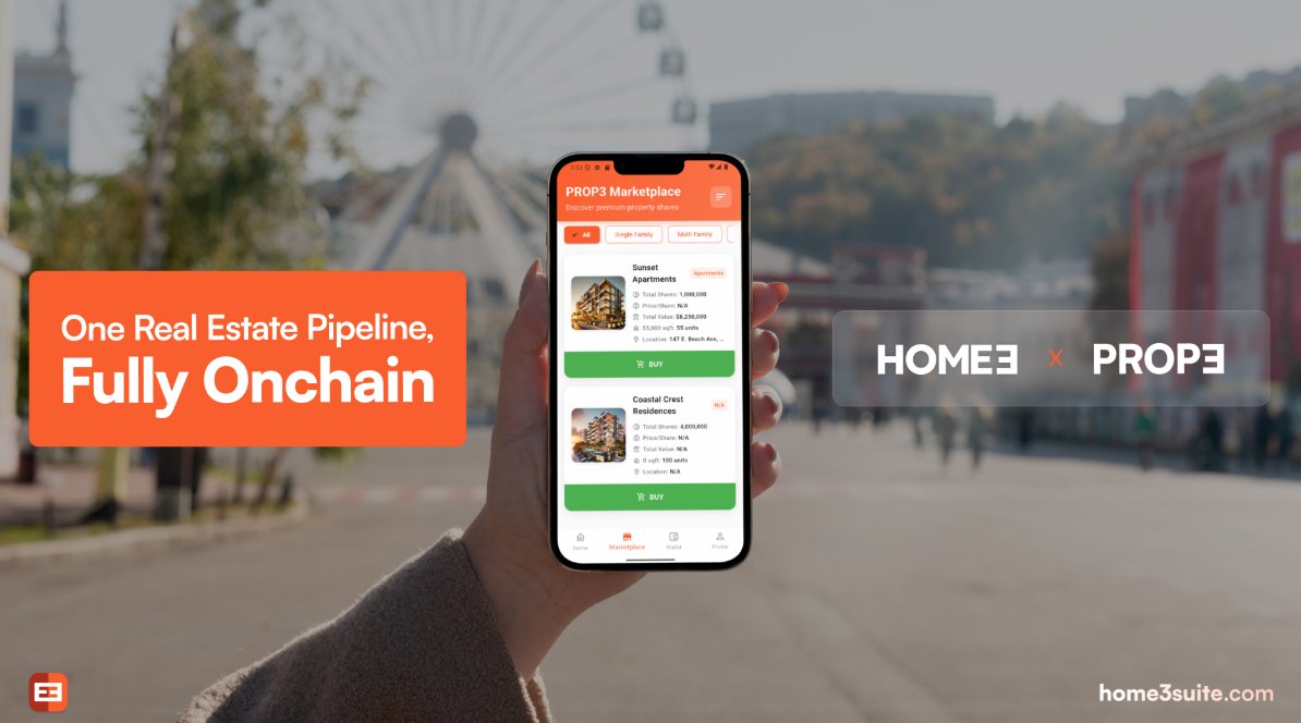 🟧 HOME3 x PROP3
🟧 <a href="/Home3Suite/">Home3</a> 

So did you know that the current HOME3 mobile and web app will be working together with their second product PROP3? Yeah, and 2 other products in the future as well will connect to each other, as what this team is building is something very big