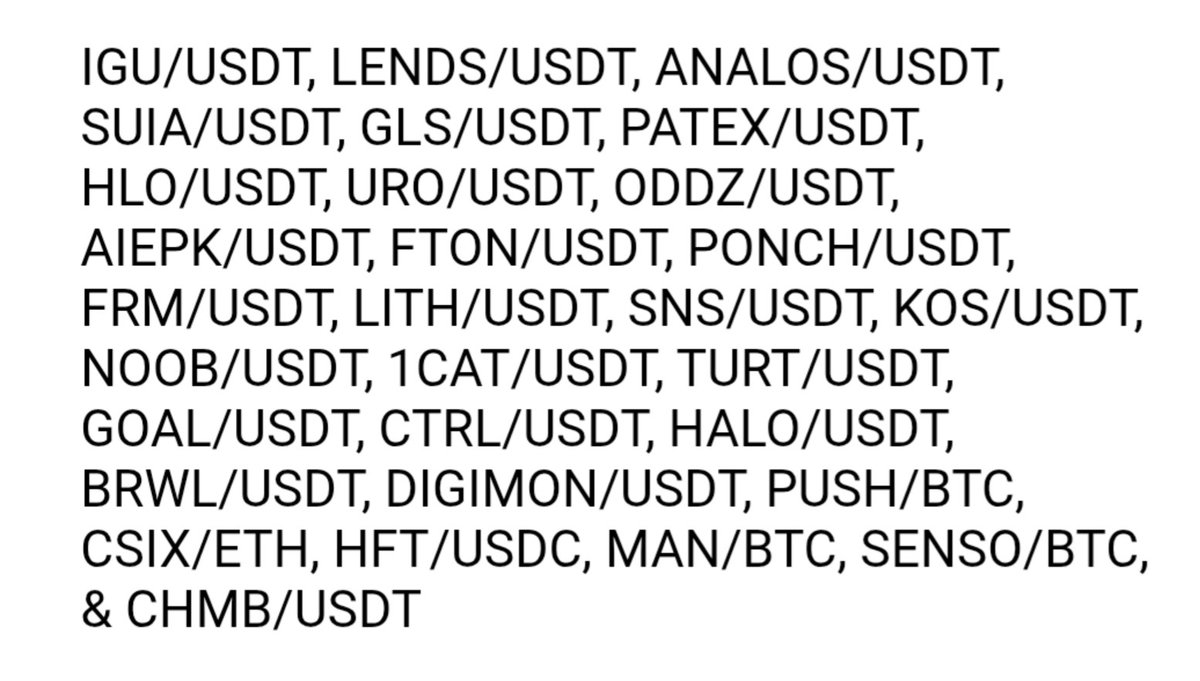 immediately sell your assets on all exchanges.. here are some coins that will be removed. immediately exchange them for USDT..!!!!
