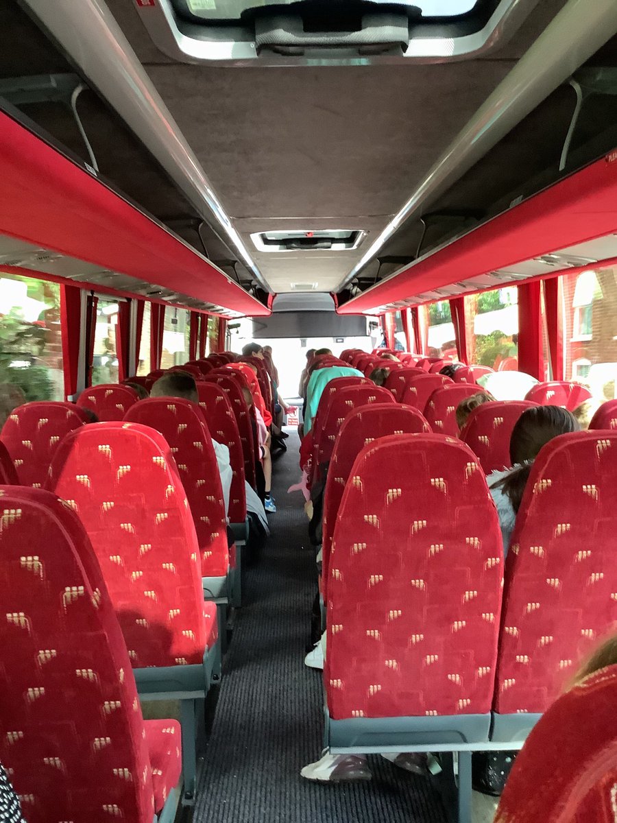 Lots of excitable children finally on their way. A little behind schedule but we will update you when we arrive.