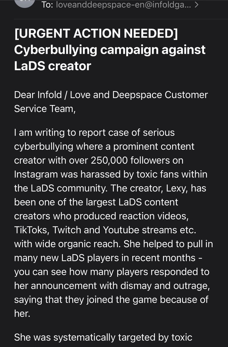 watermelon's tweet image. Our LaDS creators deserve protection. How would Infold feel about losing people like Lexy who brought in so many new players and joy to our community with her content? Enough is enough.