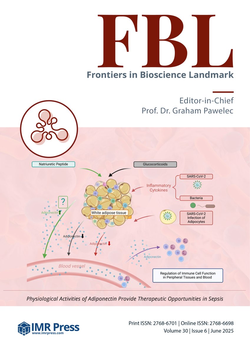 Landmark_IMR's tweet image. 💡All articles in Frontiers in Bioscience-Landmark(ISSN:2768-6701)-- Volume 30, Issue 6, are now freely available to access, read and download: imrpress.com/journal/FBL/30…
Article sharing:
1. Extracellular Vesicles: Recent Advances and Perspectives: doi.org/10.31083/FBL36…
2. Gut…