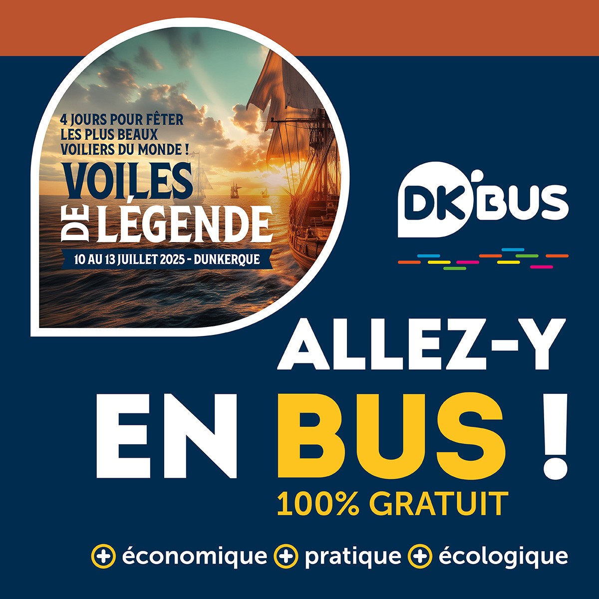 ⛵️ Les Voiles de Légende, on y va en bus ! 

🚌 Pour un évènement aussi incroyable du 10 au 13 juillet 2025, nous avons mis en place une offre de transport inédite.

👉 Retrouvez toute l’info pratique sur notre site dkbus.com (article - page d'accueil).🙂