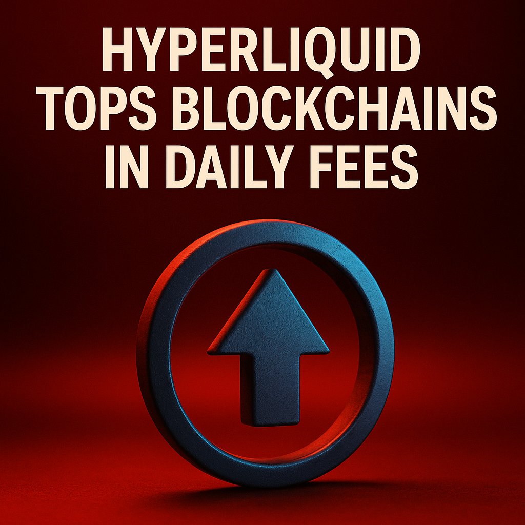 HYPERLIQUID TOPS BLOCKCHAINS IN DAILY FEES Hyperliquid has generated $1.7  million in transaction fees in the past 24 hours, surpassing Solana,  Ethereum, and Bitcoin. This signals a major spike in user activity