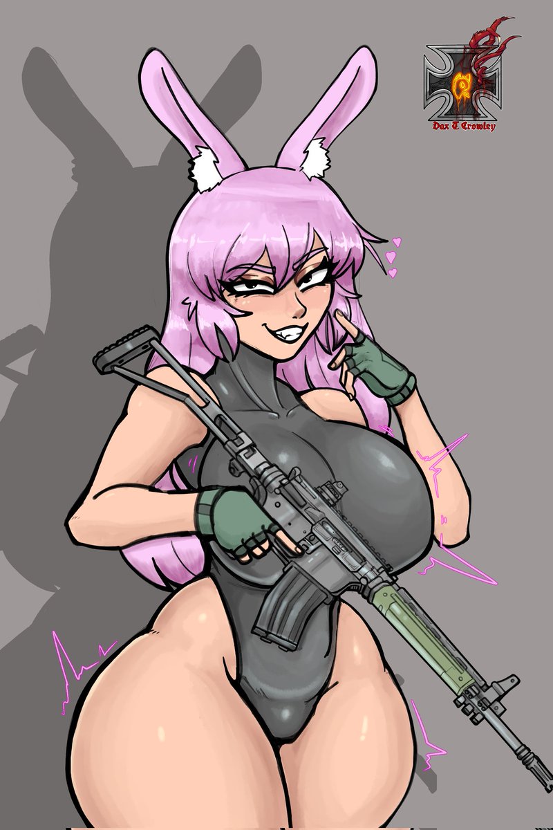 Huge shoutout to <a href="/rose_dax/">DAX T CROWLEY VTUBER💜</a> for this absolute banger of a piece featuring my OC
Tactical, cheeky, and armed with attitude 
The detail on the rifle? The expression? Perfection.
Go check Dax out — their art slaps.

#VTuber #VTuberArt #BunnyGirl #TacticalBunny #ArtCommission