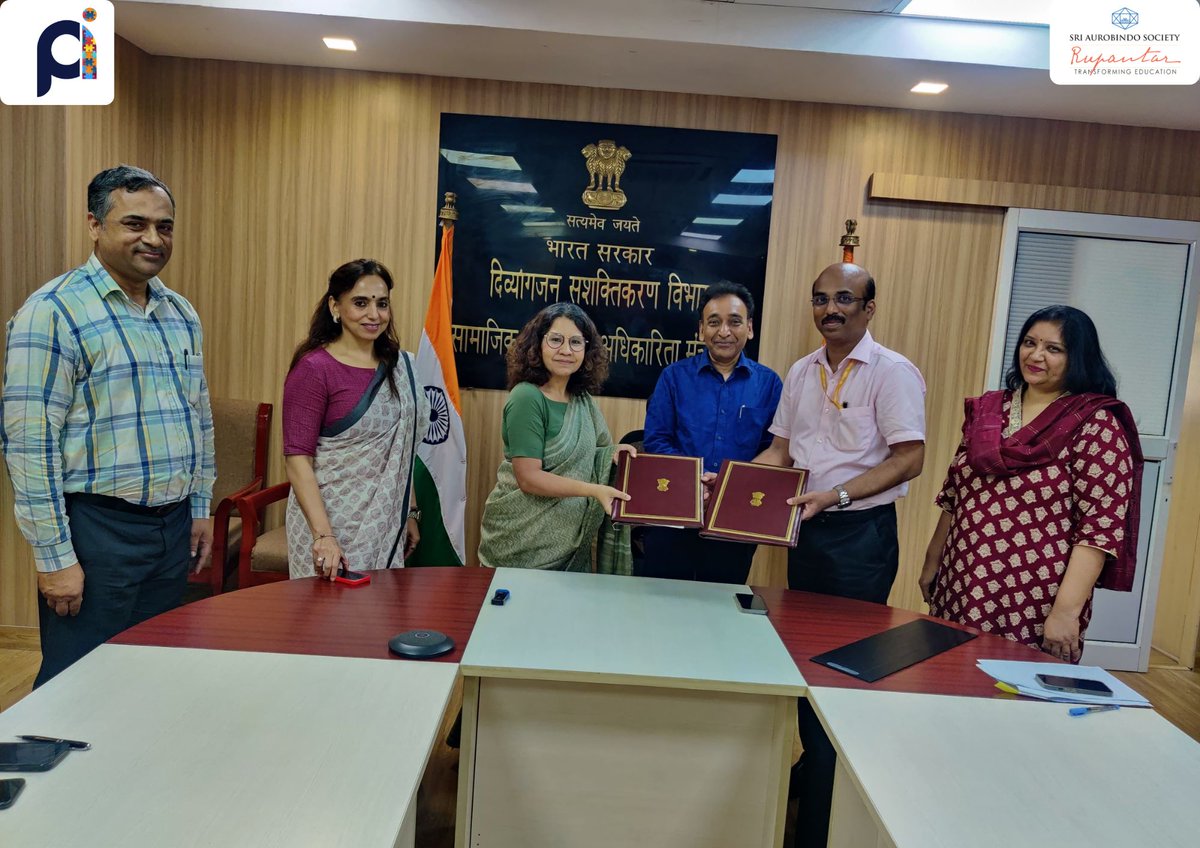 SAS_ProjectInc's tweet image. #ProjectInclusion hits a new milestone
Sri Aurobindo Society signs MoU with DEPwD on July 7, 2025, to advance inclusive education under RPwD Act, 2016.
Together, we are commited to empower every learner— through Project Inclusion. #InclusiveEducation #DEPwD
@Jt_Sect_DEPwD