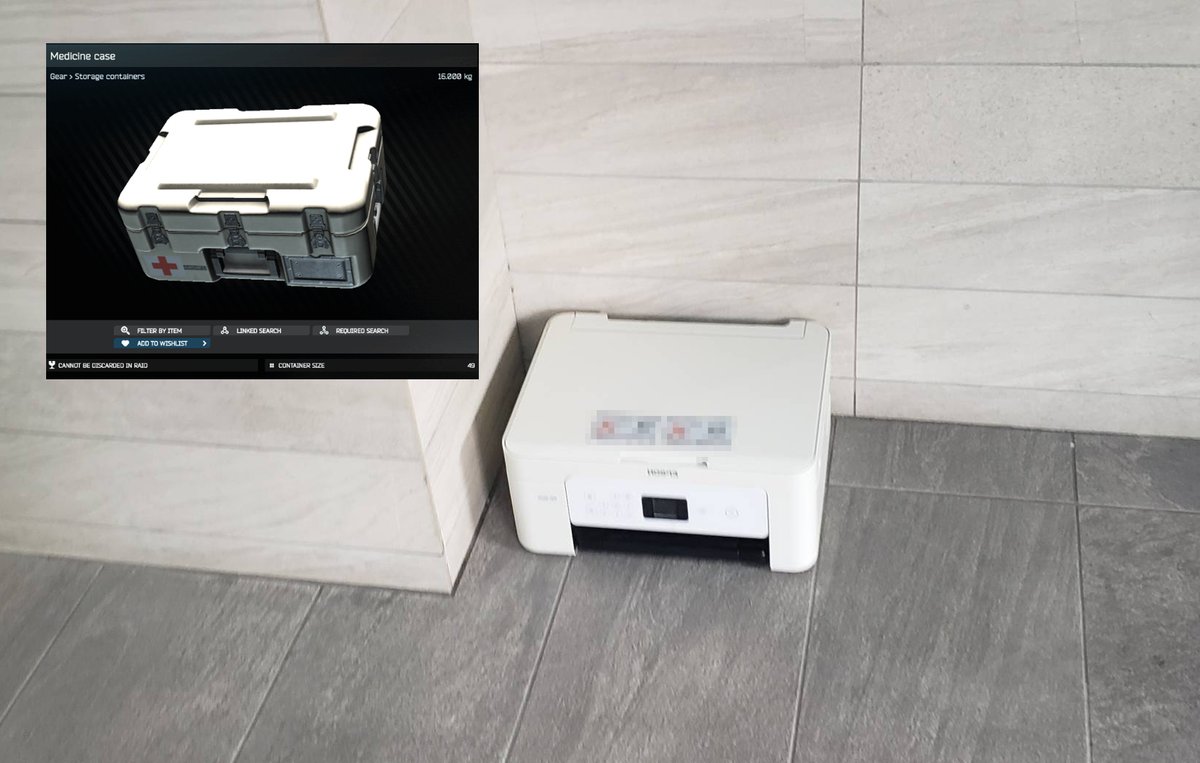 TENKOMORI's tweet image. ゴミ捨て場に医療ケース落ちてると思ったけど、
よく見たらただのプリンターだった。
#EscapefromTarkov #タルコフ