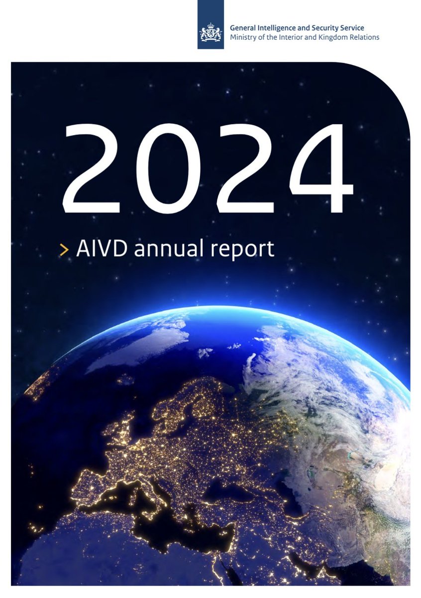 El Servicio General de Inteligencia y Seguridad (AIVD) de Países Bajos publica su informe anual 2024.

El documento aborda tanto amenazas domésticas (radicalismos, crimen organizado) como externas (espionaje e interferencia extranjera).

Para descargarlo:

english.aivd.nl/latest/news/20…