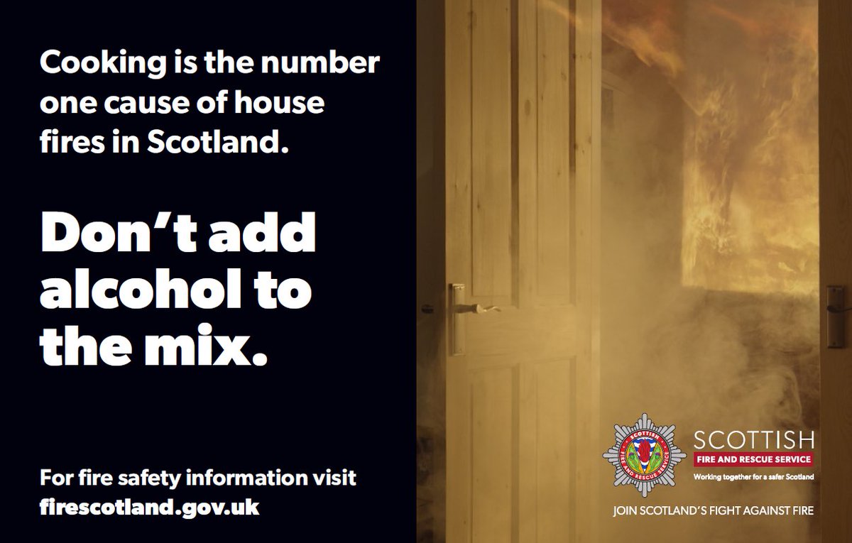 SFRS Clacks-Fife-Stirling (@sfrs_stgclafife) on Twitter photo SFRS statistics show that in 2023-24 there were 56 non fatal casualties and 13 fatal casualties where suspected drug or alcohol use was a factor.
If you’ve been drinking, or taking drugs, avoid cooking. Instead prepare a cold snack or buy carry out food.
#AlcoholAwarenessWeek SFRS statistics show that in 2023-24 there were 56 non fatal casualties and 13 fatal casualties where suspected drug or alcohol use was a factor.
If you’ve been drinking, or taking drugs, avoid cooking. Instead prepare a cold snack or buy carry out food.
#AlcoholAwarenessWeek