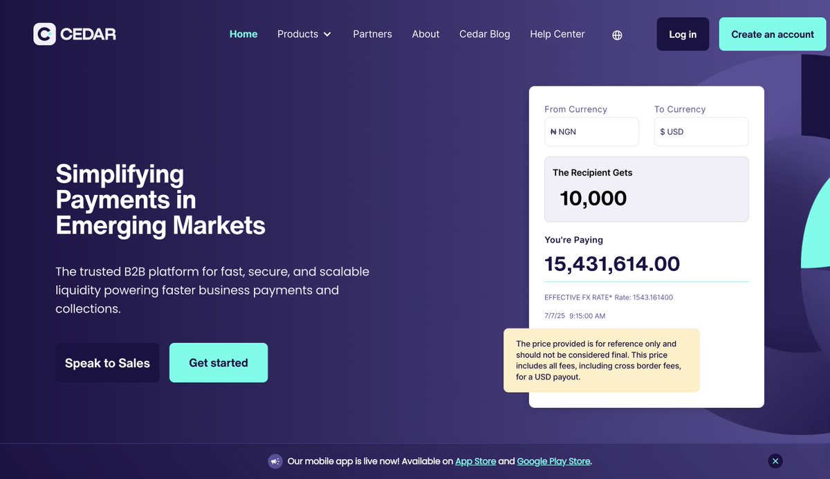 cedar_money's tweet image. Daily FX Rates | Mon 7th July, 2025 • 10:20AM

Stay Informed, Pay Merchants Smarter.                              

1 USD - 1,543.16 NGN                  
1 USD - 128.63 KES                            
1 USD - 18.00 ZAR                                
1 USD - 580.51 XOF…