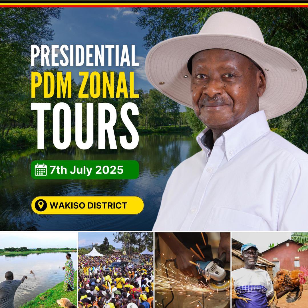 Ministry of ICT&NG (@moict_ug) on Twitter photo Today, 7th July 2025, H.E. <a href="/KagutaMuseveni/">Yoweri K Museveni</a> is in Wakiso District for the Presidential Parish Development Model Zonal Tour to engage with communities and champion efforts to drive grassroots socio-economic transformation. Today, 7th July 2025, H.E. <a href="/KagutaMuseveni/">Yoweri K Museveni</a> is in Wakiso District for the Presidential Parish Development Model Zonal Tour to engage with communities and champion efforts to drive grassroots socio-economic transformation.
