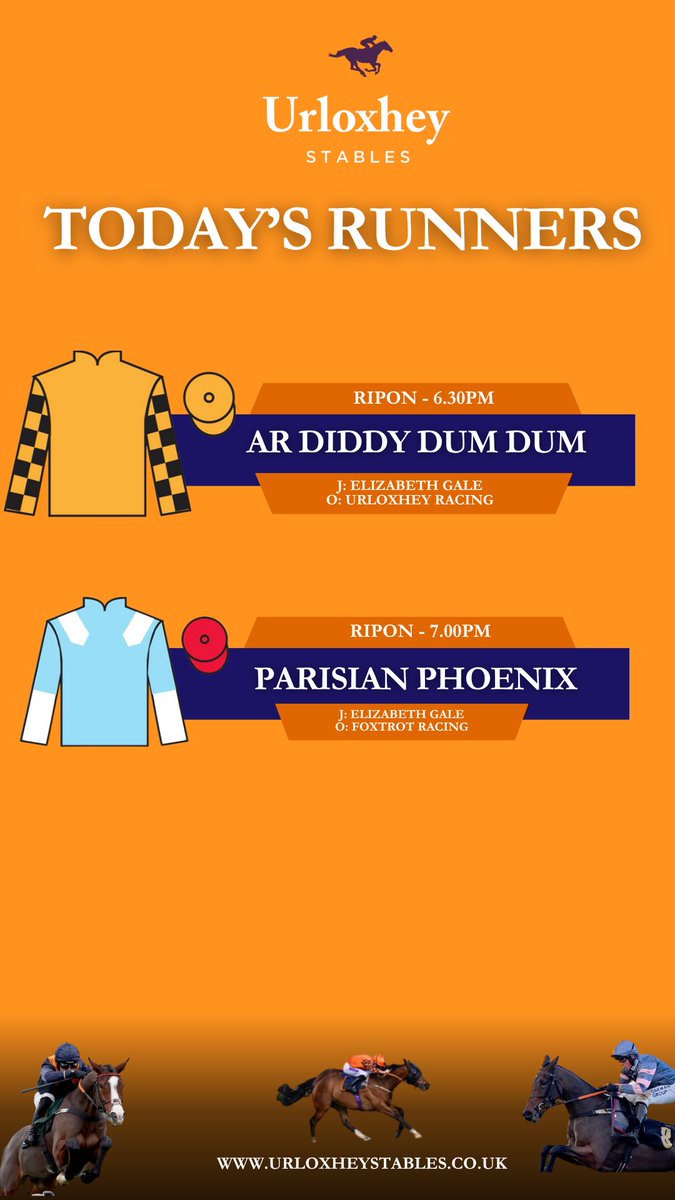 Richard Newland & Jamie Insole Racing (@urloxheystables) on Twitter photo 🤩 Four runners today under both codes <a href="/WorcesterRaces/">Worcester Racecourse</a> & <a href="/RiponRaces/">Ripon Races</a>
🍀 Good luck to all connections 🤩 Four runners today under both codes <a href="/WorcesterRaces/">Worcester Racecourse</a> & <a href="/RiponRaces/">Ripon Races</a>
🍀 Good luck to all connections