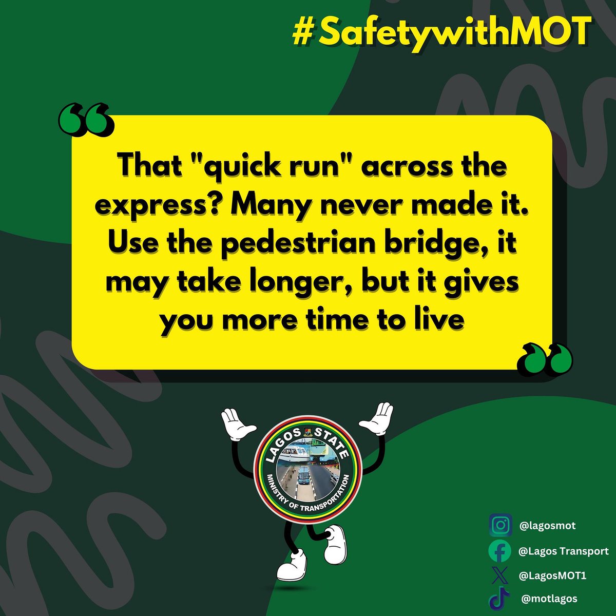 #LagosMOT
#SafetywithMOT
#SafetyFirst
#Staysafe