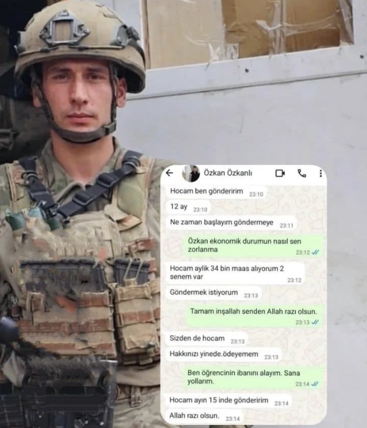 Dün Irak’ın kuzeyinde şehit düşen Sözleşmeli Er Özkan Özkanlı’nın, yetim öğrencilere burs verdiği ortaya çıktı.