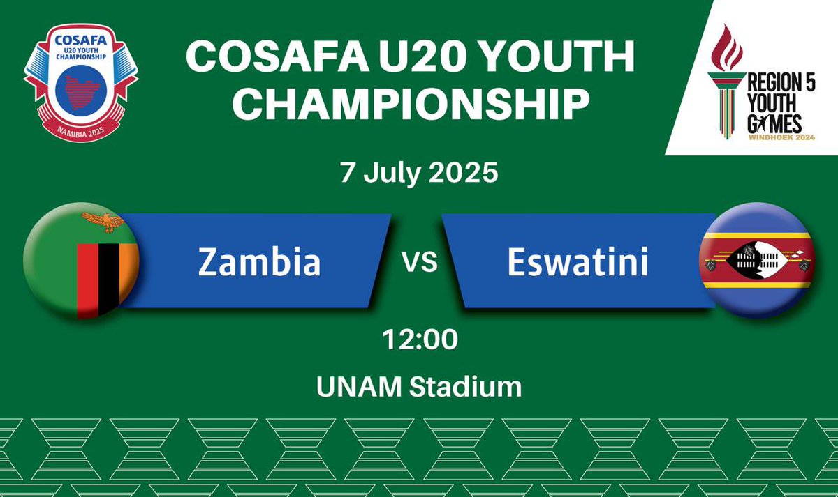 It is matchday for Team Eswatini in the on-going AUSC Region 5 Games in Namibia; as the  Women's U20 National Team will play against South Africa. The U20 Boys' National Team will play against Zambia. Both matches will kick-off at 1200hrs.