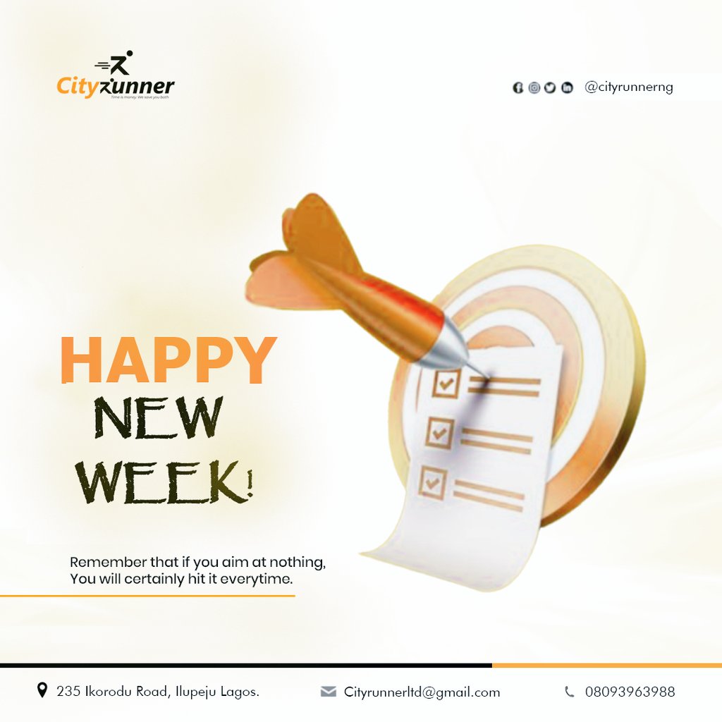 city_runnerng's tweet photo. New Week, New Goals📢

Remember, if you aim at nothing, you will certainly hit it everytime.

Send a Dm or contact: 07077213177 or 08093963988 to enjoy seamless deliveries of your parcels/products now🚚📦

#cityrunnerdeliveries #dispatch #logistics #july https://t.co/JK9jlpLvzQ