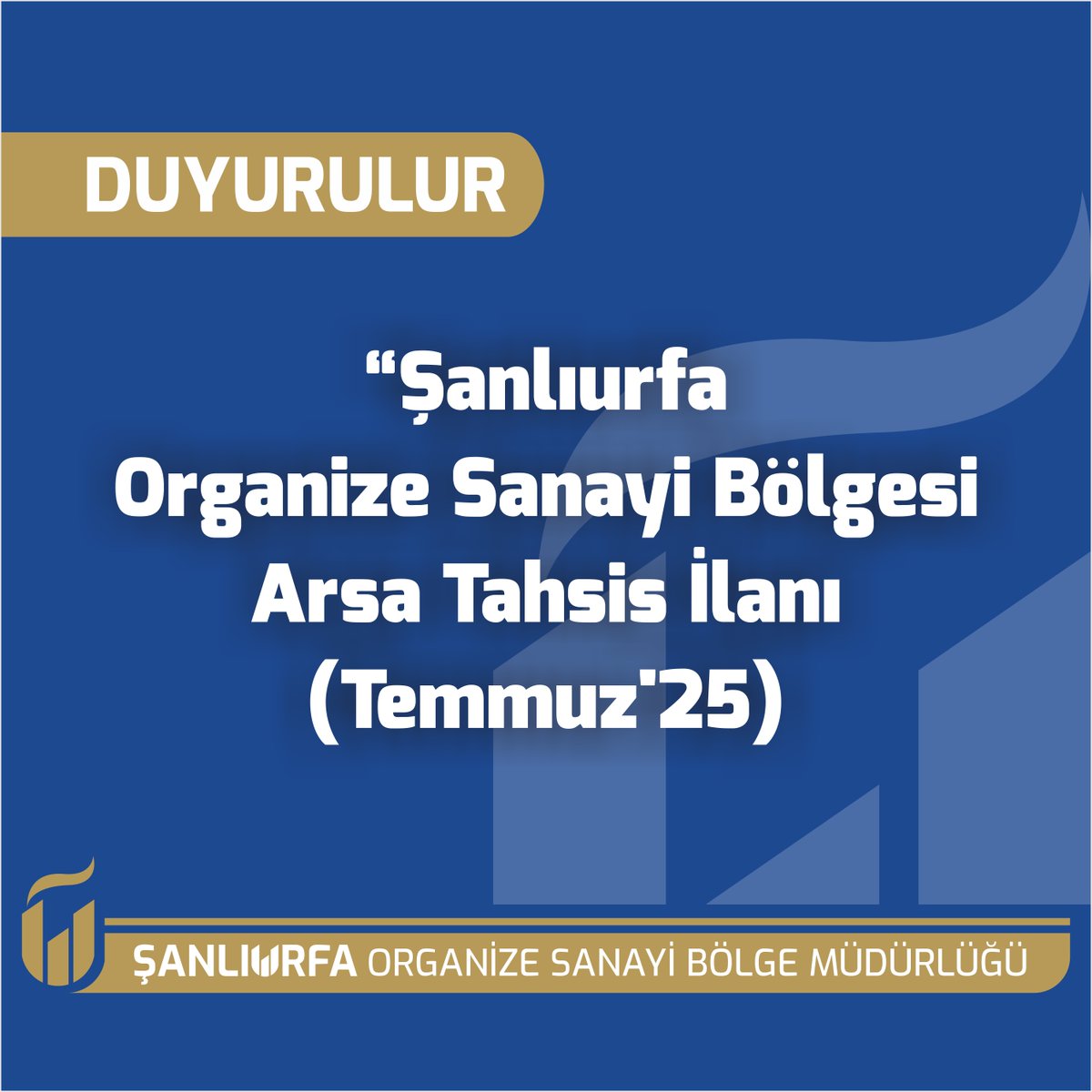 Şanlıurfa OSB (@sanliurfaosb) on Twitter photo 📢Şanlıurfa Organize Sanayi Bölgesi Arsa Tahsisleri İlanı
🗓️Son Başvuru: 27 Temmuz 2025
📌Başvuru ve Bilgi:
suosb.org/duyurular/sanl…
sanayi.gov.tr/medya/duyurula…
turkiye.gov.tr/sanayi-meydip-…
<a href="/hasansildak/">Hasan ŞILDAK</a> <a href="/sanliurfatso/">ŞUTSO</a> <a href="/NebiByrm/">Nebi BAYRAM</a> <a href="/Os_Oktay/">Osman Oktay</a>
<a href="/Muhiyettinkele2/">Muhiyettin kelekçi</a> <a href="/korkut_polat/">Mehmet Korkut POLAT</a> 📢Şanlıurfa Organize Sanayi Bölgesi Arsa Tahsisleri İlanı
🗓️Son Başvuru: 27 Temmuz 2025
📌Başvuru ve Bilgi:
suosb.org/duyurular/sanl…
sanayi.gov.tr/medya/duyurula…
turkiye.gov.tr/sanayi-meydip-…
<a href="/hasansildak/">Hasan ŞILDAK</a> <a href="/sanliurfatso/">ŞUTSO</a> <a href="/NebiByrm/">Nebi BAYRAM</a> <a href="/Os_Oktay/">Osman Oktay</a>
<a href="/Muhiyettinkele2/">Muhiyettin kelekçi</a> <a href="/korkut_polat/">Mehmet Korkut POLAT</a>