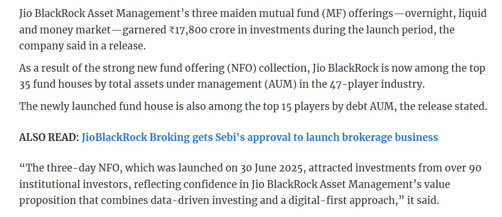1big_bull's tweet photo. #Jio #BlackRock MF #NFOs raise ₹17,800 crore, enters top 35 fund houses

#JioFinancialServices #MutualFund https://t.co/oAGWDl2c4q
