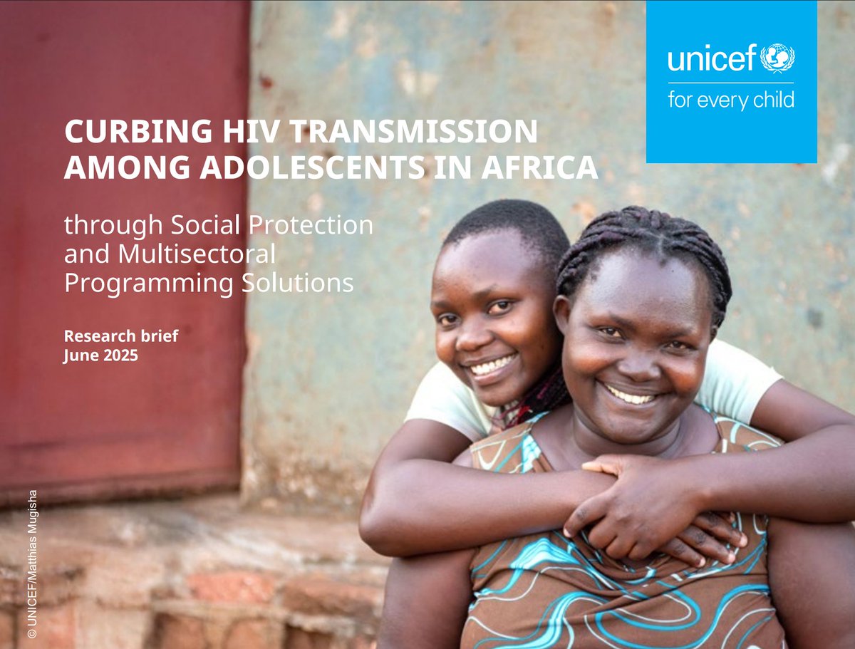 UNICEFSocPolicy's tweet image. Social, economic, and structural barriers continue to drive inequalities and heighten HIV risk among adolescents.
Learn how social protection and multisectoral programming can help curb HIV transmission in Africa: unicef.link/4k5R3kQ