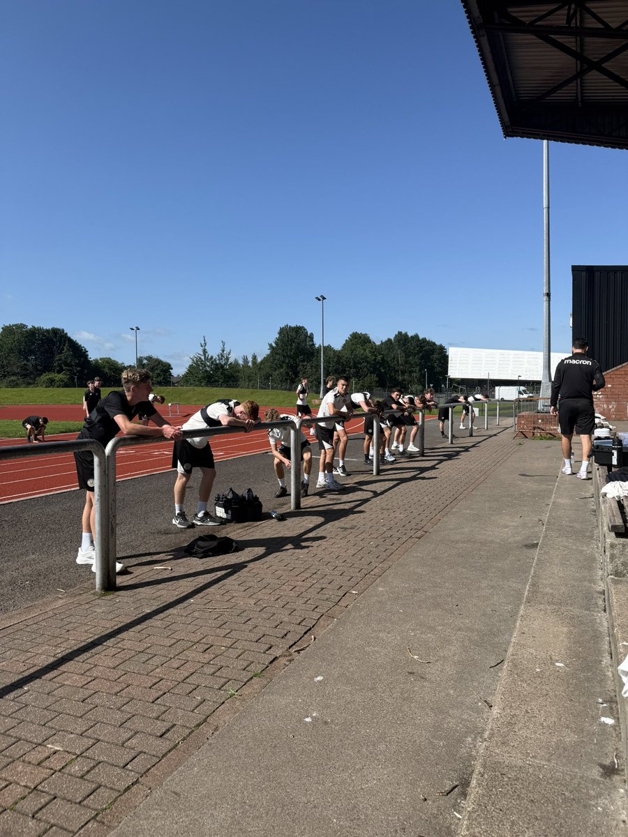 StMirrenAcad's tweet image. Brilliant conditions for pre-season at On-X in Linwood for our U19s and U17s. Week 3 starting off with a track session for this morning’s session 🏃🏻♂️🥵