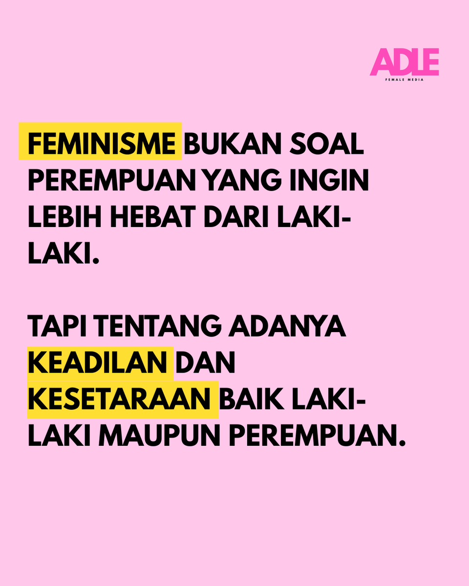 adlemedia's tweet photo. Feminisme itu bukan tentang cewek pengen ngalahin cowok.
Tapi tentang semua orang punya hak yang sama—tanpa harus diatur label gender.
Yuk belajar bareng, bukan saling nyinyir.
#FeminismeItuKeren #GenZBerpikir #kritistanpabully #adlemedia https://t.co/81t3Q9pJnR