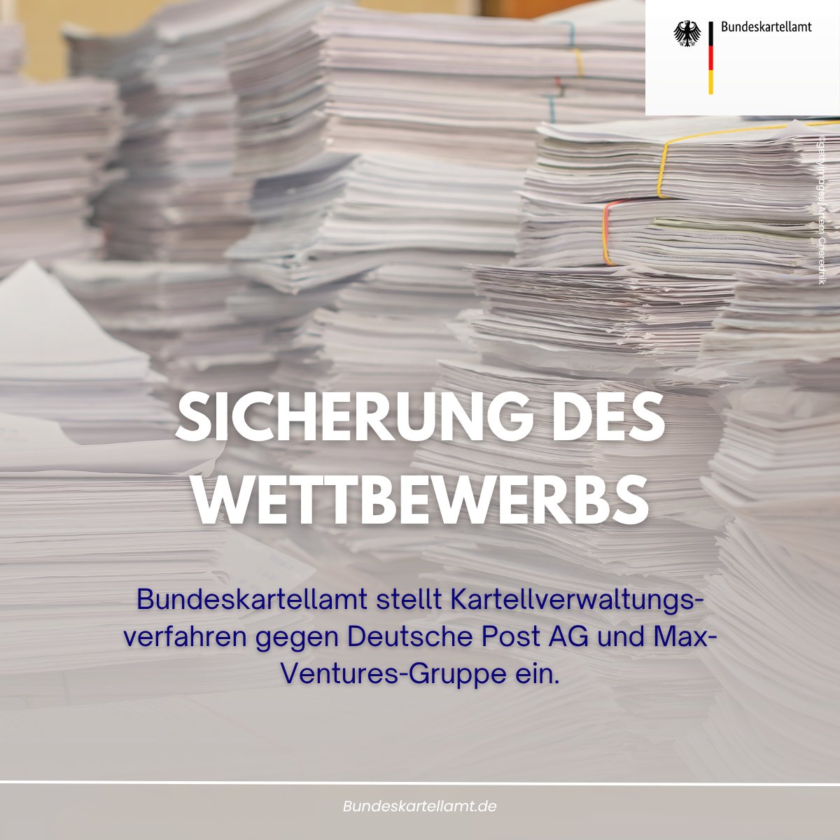 ⚖️ Das Bundeskartellamt hat ein Kartellverwaltungsverfahren gegen Unternehmen der Deutschen Post AG (DPAG) sowie gegen Unternehmen der Max-Ventures-Gruppe aus dem Bereich Briefkonsolidierungsleistungen einstellen können, nachdem die Unternehmen untereinander bestehende