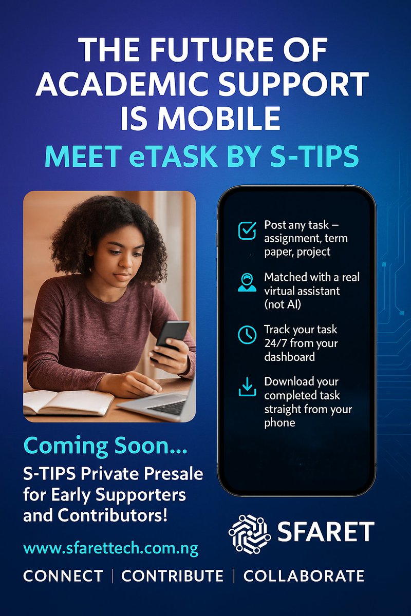 SfaretTech's tweet image. In a world where time is short, stress is high, and students juggle more responsibilities than ever, one thing remains certain: academic success shouldn’t depend on a business center or a printing shop.