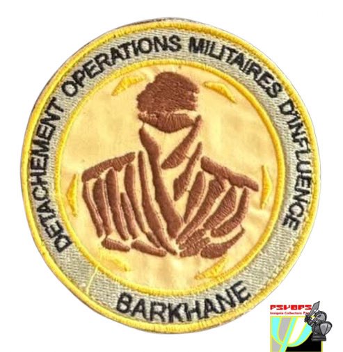 Chasing this French patch for the Military Influence detachment Operation Barkhane.

Operation Barkhane = counterinsurgency operation (August 2014 - November 2022) against Islamist groups in Africa’s Sahel region (Burkina Faso, Chad, Mali, Mauritania and Niger).
WANTED 📣🇫🇷👻